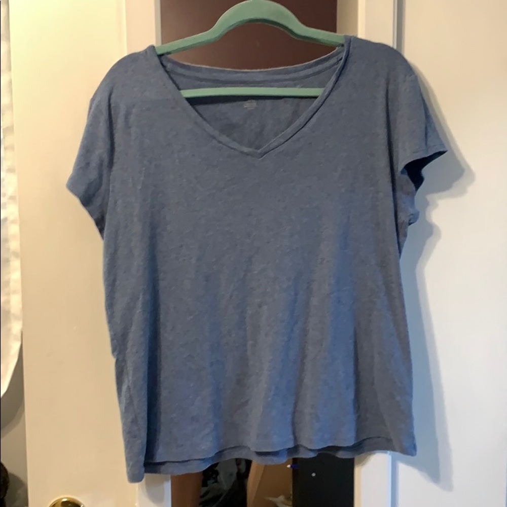 Liz Claiborne 2XL Blue V Neck T Shirt